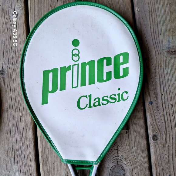 Prince Classic Tennis Racket Aluminum Frame Vintage 4 1/4 Grip Green & White - Picture 2 of 7